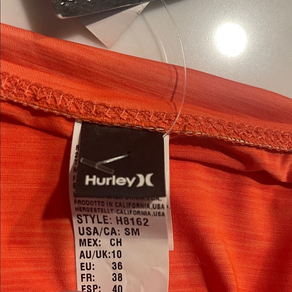 Hurley Bright Orange Side-Tie Bikini Bottom - Picture 4 of 5